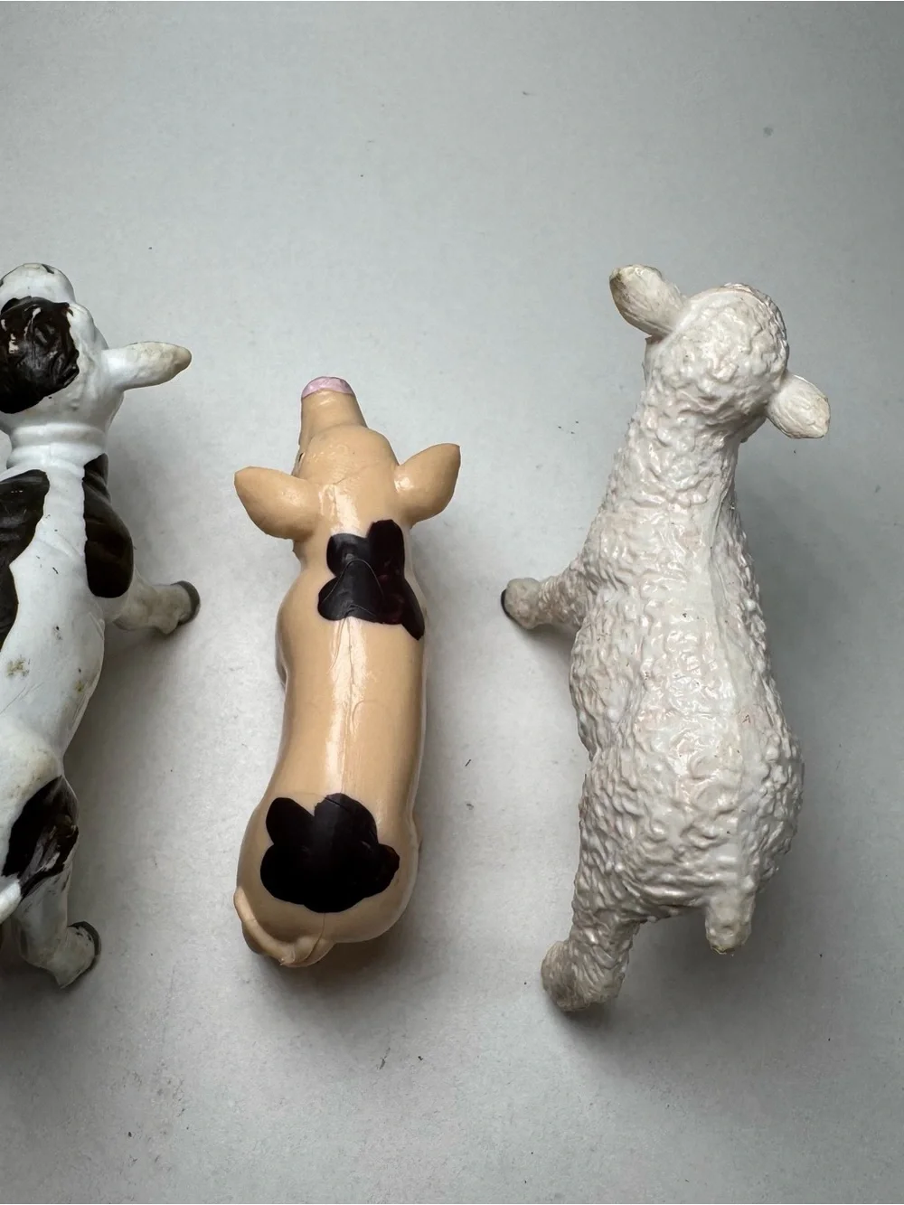 AAA Vintage Animal Figure Lot Bull Cow Piglet Sheep Calf Farm Solid Rubber Toys